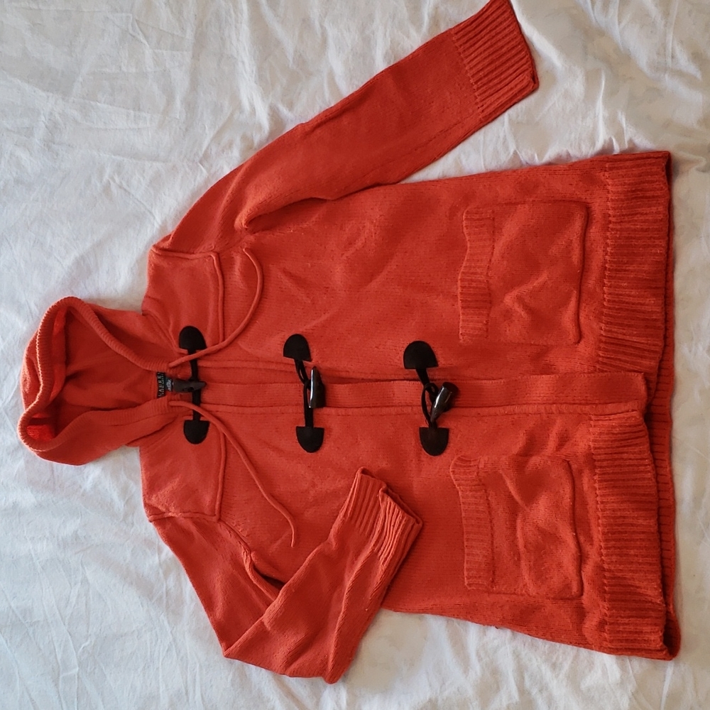 Lauren by Ralph Lauren Hooded Wool Cardigan EUC